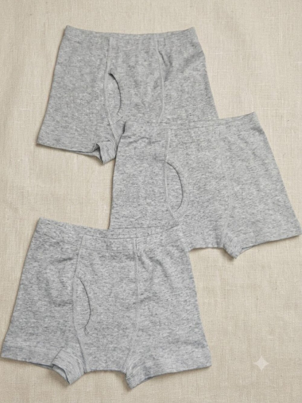 NWT 3PK Toddler Boy Trunks XS Cotton Heather Grey Solids Underwear Potty Basic